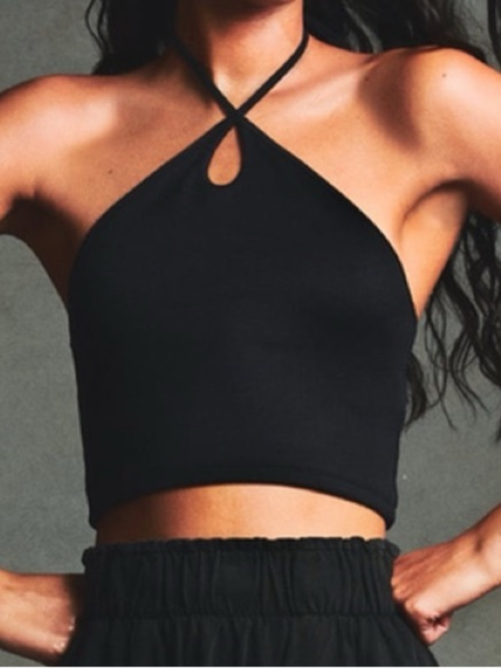 Zara Black Halter Crop Top